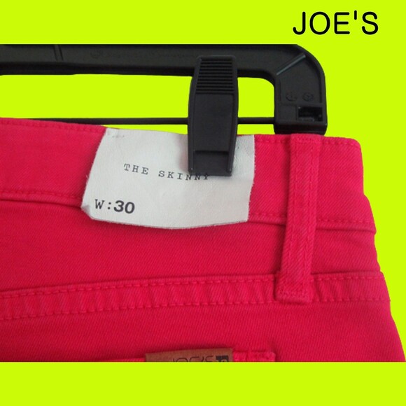 JOE'S NEW CERISE THE SKINNY Red-Hot Pink Jean 30 - Picture 9 of 12